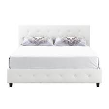 Compare prices · price history · find lowest price Dhp Dakota Upholstered Bed Full 39 In X 58 In X 80 In White Faux Leather 4027139 Rona