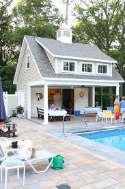 Shed With Dormer Over Porch Area Gives Second Story Storage Pool House Designs Pool Houses Pool House Plans