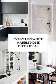 Beautiful white and blue laundry room features white shaker cabinets accented with brushed brass pulls and a statuary quartz countertop. 25 Timeless White Marble Home Decor Ideas Digsdigs