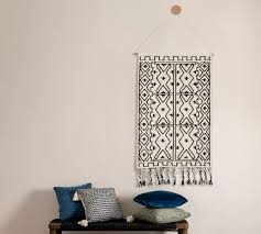 Express yourself and make your walls stand proud! Black White Printed Tapestry Wall Hanging Pottery Barn
