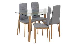 A tempered glass top is. Buy Argos Home Helena Glass Dining Table 4 Grey Chairs Dining Table And Chair Sets Argos