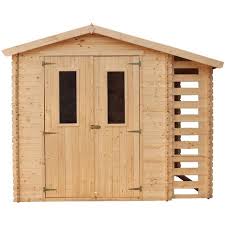 Werkzeug und baumaterial für profis und heimwerker. Holzhaus Gartenhaus Mit Brennholzschuppen Timbela M386c Gartenschuppen Holz B272xl206xh218 Cm 3 53 0 97 M2