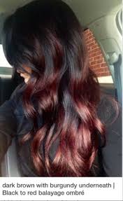 Black And Dark Brown Ombre Hair Dark Brown With Burgundy Underneath Black To Red Balayage Ombre Red Ombre Hair Hair Styles Ombre Hair Color