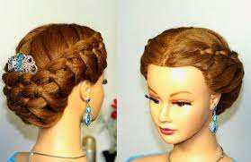 Braided Updo Hairstyle For Medium Long Hair With 4 Strand Braids Cool Braid Hairstyles Long Hair Styles Hair Styles
