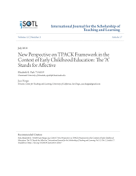Pdf New Perspective On Tpack Framework In The Context Of Early Childhood Education The A Stands For Affective