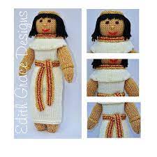 The model egyptian dotties is knitted in the round and cut open subsequently. Egyptian Toy Knitting Pattern Amigurumi Doll Ancient Egypt Knitted Dolls Knitting Patterns Cute Crochet