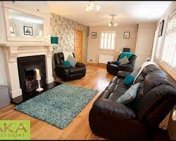 Furniture Modern Teal Living Room Accessories Like Mat Cushions Couch Scarf And Wallpaper Accent Al Living Room Grey Brown Living Room Brown Living Room Decor