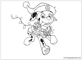 Bathroom coloring book marshall paw patroles rubble to chase. Paw Patrol Marshall Christmas Coloring Pages Cartoons Coloring Pages Coloring Pages For Kids And Adults