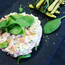 J Ai Une Passion Absolue Pour Le Tartare De Saumon Je Ne M En Lasse Jamais J Aime Marier Le Saumon A Differe Tartare De Saumon Fromage De Chevre Frais Saumon