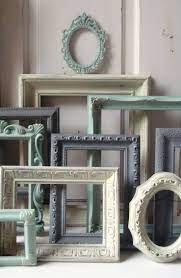 Mint Green And Gray Painted Picture Frames Made To Order Set Of 10 Vintage Frames Sea Glass Green Grey And Cornici Dipinte Arredamento Cornici Arredi Colorati