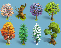 Family Island Game Elements New On Behance Island Bush Plant Environmental Art