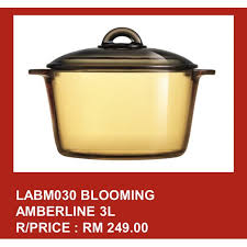 Inilah rupanya periuk kaca, memang cantik warnanya simple aja. Raya Sale 3l Luminarc Amberline Periuk Kaca Luminarc