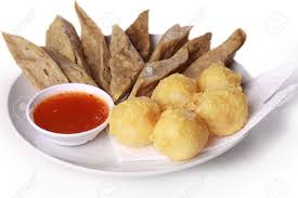According to nibble dish, keropok lekor is typically made from fish and sago flour. Keropok Lekor With Fried Yam Served With Chili Sauce Isolated Stock Photo Picture And Royalty Free Image Image 64469162
