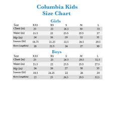 60 Scientific Columbia Youth Jacket Size Chart