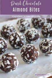 Chewy Chocolate Almond Bites Naturally Sweet And Decadant Recipe Sweet Snacks Easy Sweet Snacks Sweet Snacks Recipes