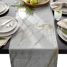Measuring 30 long, 16 wide. Familydecor Linen Burlap Table Runner Dresser Scarves Marble Kitchen Table Runners For Dinner Holiday Parties Wedding Events Decor 13 X 90 Inch Buy Online In Cayman Islands At Cayman Desertcart Com Productid 124680557