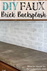 Peel and stick backsplash and new paint color on the backdoor. Remodelaholic Diy Whitewashed Faux Brick Backsplash