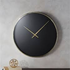 Black And Gold Wall Clock Solitaire Black And Gold Wall Clock Reviews Gold Wall Clock Wall Clock Black Gold Jewelry