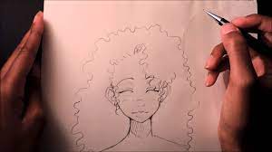How To Draw Curly Afro Hair Girl Hair Drawing Curly Hair Drawing Afro Hair Drawing