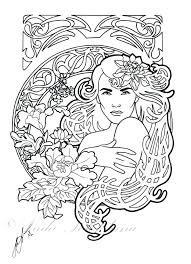 Art Nouveau Coloring Book Art Coloring Pages As Awesome Art By Art Coloring Pages Art Nouveau Col Anime Artwork Wallpaper Cool Coloring Pages Fantasy Art Women