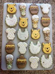 Cute Pooh Cookies For A Baby Shower Disney Baby Shower Baby Shower Cookies Baby Bear Baby Shower