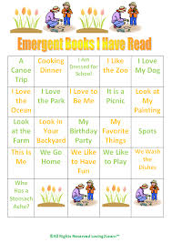 emergent readers chart printable emergent book chart