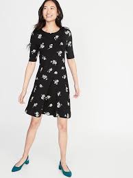 Old Navy Women S Jersey Swing Dress Black Floral Big And Tall Size Xxl Womens Dresses Jersey Swing Dress Plus Size Ivory Dresses