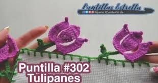 382 Tutorial Hermosa Puntilla De Tulipanes A Crochet