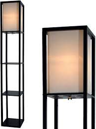 Brightech maxwell standing tower floor lamp w/ shelves & led bulb, havana brown reg. Floor Lamp With Shelves Room Light By Lightaccents Corner Storage Standing Bookshelf Lamp Bedroom Light With Wooden Storage Shelves And White Cotton Linen Shade Black Amazon Com