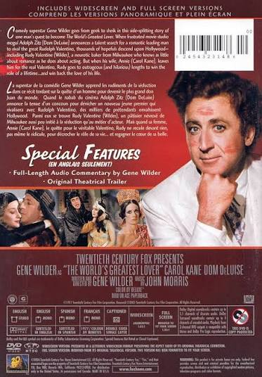 Amazon.com: World's Greatest Lover : Gene Wilder, Carol Kane, Dom DeLuise,  Fritz Feld, Mark Silberman, Gene Wilder, Gene Wilder: Movies & TV