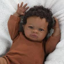 20Inch African American Realistic Reborn Boy Lifelike Newborn Doll Gift for  Kids Toys
