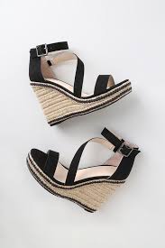 Black And White Espadrille Wedges Fiona Black Nubuck Espadrille Wedges Espadrilles Wedges Wedge Sandals Black Wedge Sandals