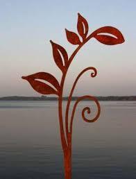 Gartenstecker Feder Blumentopfstecker Kunstvoll Aus Edelrost Schweres Hochwertiges Massives Material Aus Metall Gesch Edelrost Gartenskulptur Gartenstecker