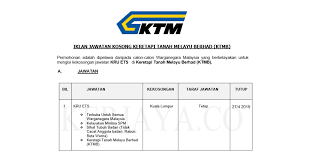 It was incorporated on october 02, 1991. Jawatan Kosong Terkini Keretapi Tanah Melayu Berhad Ktmb Kru Ets Kerja Kosong Kerajaan Swasta