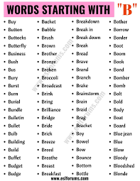 Words That Start With B List Of 170 Popular Words Starting With B Good Vocabulary Words Interesting English Words Scrabble Words