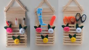 Ide Kreatif Dari Stik Es Krim Tempat Pensil Serbaguna Diy Pencil Holder Youtube