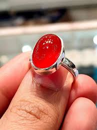 ‪Natural Red AGATE Ring, Fire Agate Ring, Aqeeq Ring, Akik Ring, Handmade 925k Sterling Silver Ring for Men & Women. - Etsy‬‏