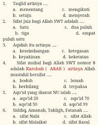 Berikut infastpedia akan memberikan contoh soal usbn seni budaya kelas 12 sma/ma. Soal Aswaja Kelas 10 Beserta Jawabannya Literatur