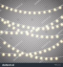 Christmas Lights Isolated On Transparent Background Set Of Golden Xmas Glowing Garland Vector Illu Graphic Art Prints Transparent Background Christmas Lights
