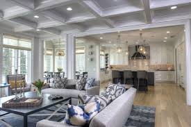 This can become another option to decorate the ceiling of your living room or dining room. Coffered Ceiling In Living Room And Kitchen Novocom Top