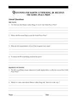 Martin luther was assassinated at 6:01 pm on april 4, 1968, at the lorraine motel in memphis, tennessee. Martin Luther King Jr Questions Black History Month Printable Activity Grades 6 8 Teachervision