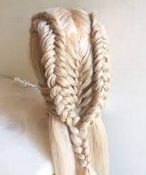 Dutch Fishtail Mermaid Braids Combo Braided Hairstyles Mermaid Braid Braided Hairstyles Easy