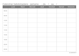 Modele Planning Gratuit Semaine Calendrier Hebdomadaire Planning Gratuit Planning Semaine