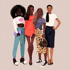 Illustration of black female group of friends | Illustration or graphics  contest | 99designs