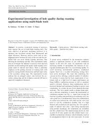 Pdf Experimental Investigation Of Hole Quality During