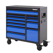 Kobalt 3000 Series 41 In W X 41 In H 11 Drawer Steel Rolling Tool Cabinet Black Lowes Com Tool Cabinet Tool Steel Tools