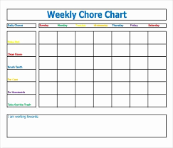 Monthly Chore Chart For Family Best Of 10 Sample Chore Chart