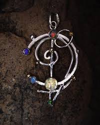 Star Chart Inspired Pendant Multiple Opal Celestial Design