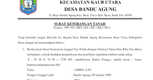Contoh Surat Tanah Desa