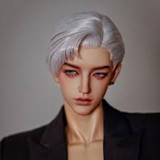 Silvery Black BJD Doll Wig, Short Boy Cut, 1/3 Scale (8-9'')